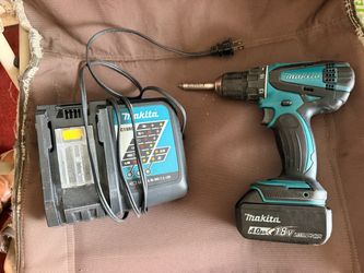 Makita 18V Cordless Drill with Battery and Charger 18 v 4.0 amp $80