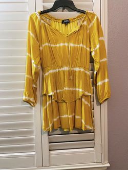 Lulus-Yellow Striped Dress-Size: Small