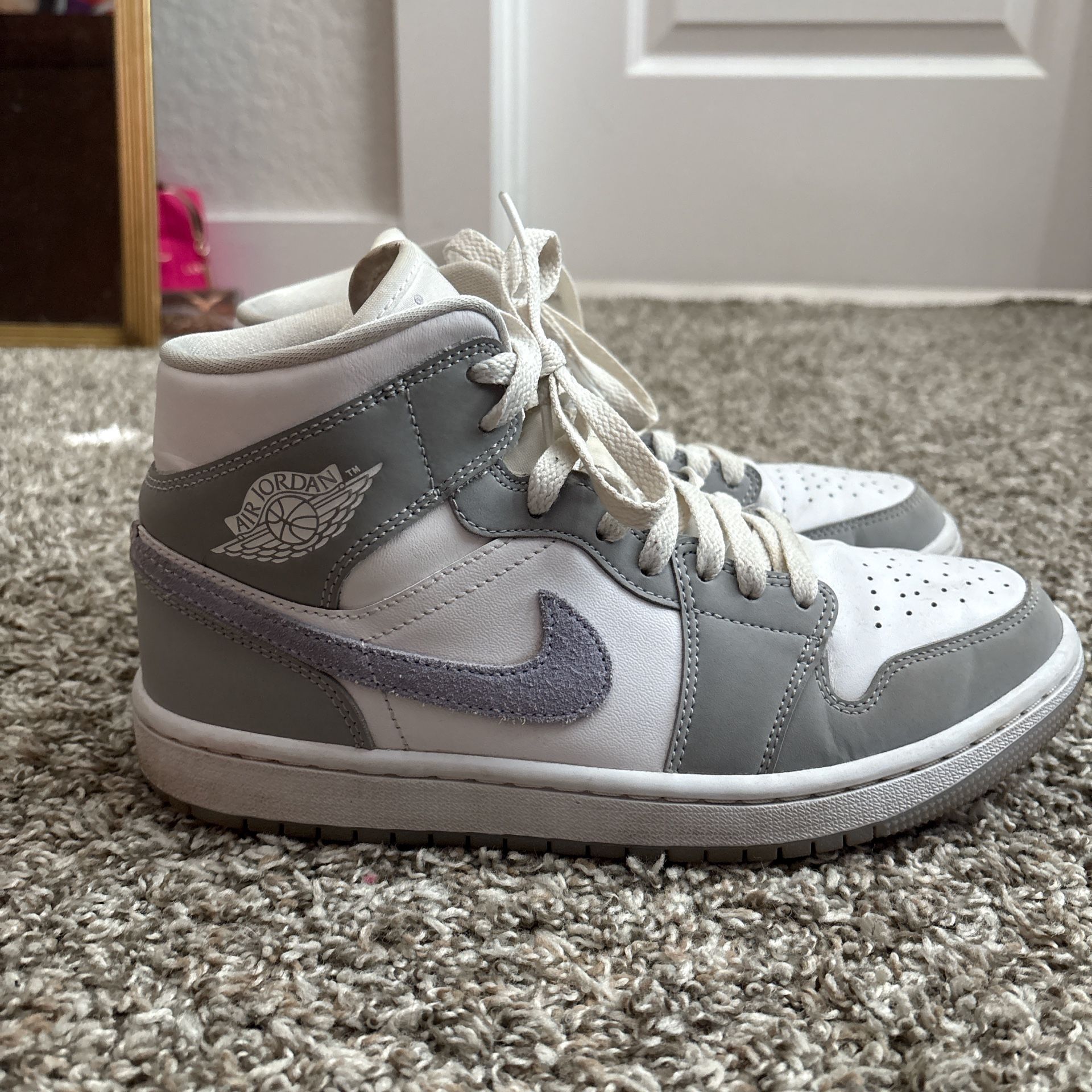womens Air Jordan mid wolf grey aluminum