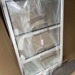 Black Framed 3-Door Mirrored Medicine Cabinet
