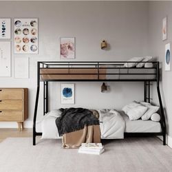 New inbox twin over full metal black bunk bed Mattress not included 