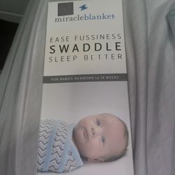 Miracle Blanket Blue Swaddle Ease Fussiness Sleep Better 0-14 Weeks