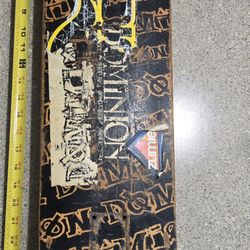 Vintage Dominion Skateboard Deck With Stickers