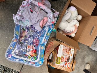 Baby Item Lot - play mat, bottles, chair cover, etc