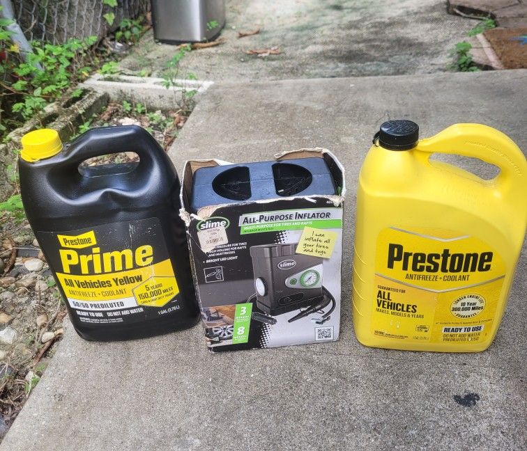 2 Antifreeze and Car Tire Air Pump