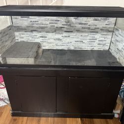 75 Gallon Tank With Slate Tiles And Cabinet