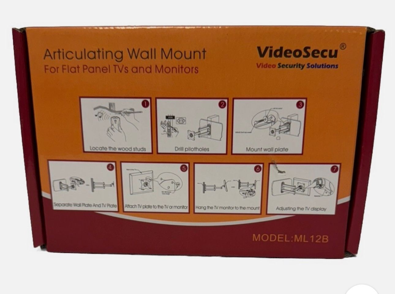 VideoSecu Articulating Wall Mount For Flat Panel TVs/Monitors. Model ML12B