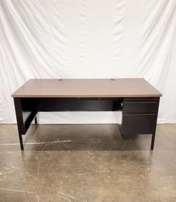 File Office Desk w/ Center Drawer, black/ walnut *Free Delivery*