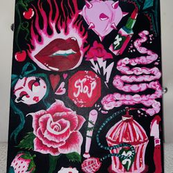 Trippy Pink! Acrylic Painting, 16x20 acrylic painting, Vibrant Art, Girly Art, Wall Decor!