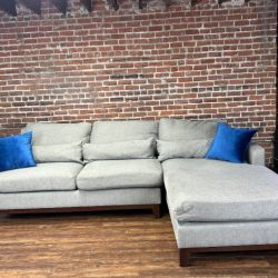 Delivery Available gray 2pc sectional sofa couch