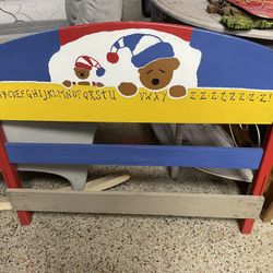 Kids Twin Wood Bed Headboard w/ 🧸 and Alphabet