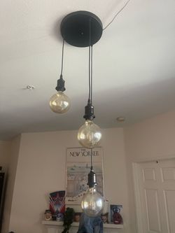Plug in Pendant Light with Edison Bulbs