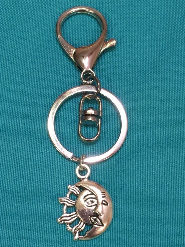 NEW Sun Moon Celestial Keyring Rearview Window Clipon