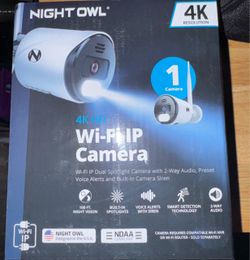 NEW in box- never opened** Night Owl - Indoor/Outdoor Wireless IP 4K HD Spotlight Security Camera - White