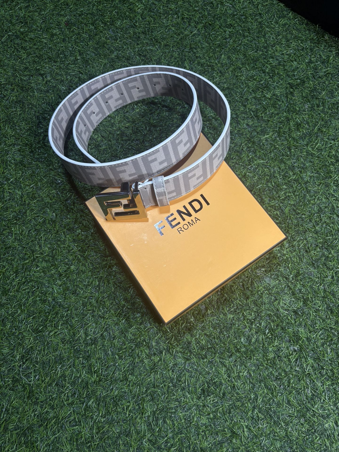 Fendi belt (white & grey)