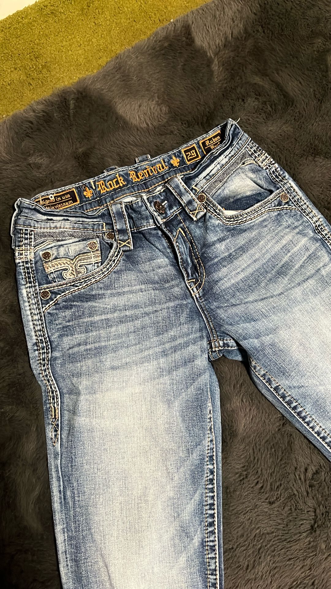 Brand New Men Rock Revival Ruben Boot Jeans Size 29