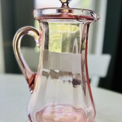Pink Depression Glass Pitcher With Lid
