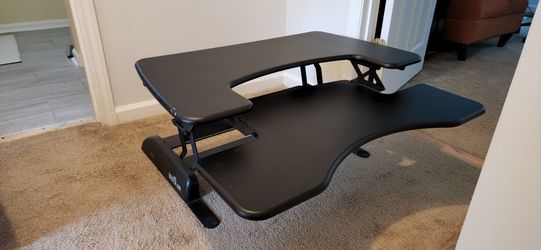 Varidesk Pro Plus 36 sit or stand desk. Dual Monitor