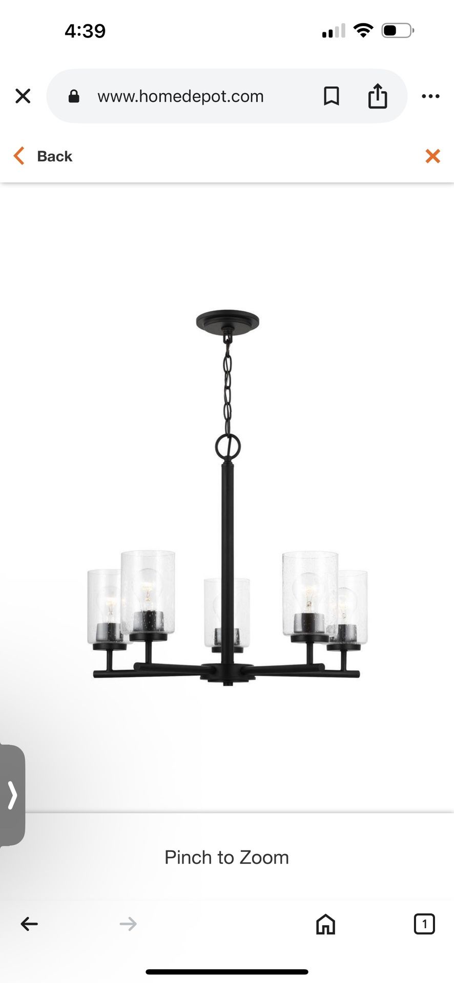 5 Light Bronze Chandelier