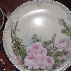 B. H Limoges Handpainted plate. 6"