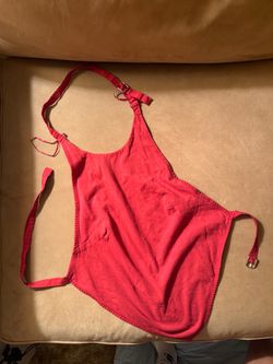 Red ZARA triangle tank top (open back)