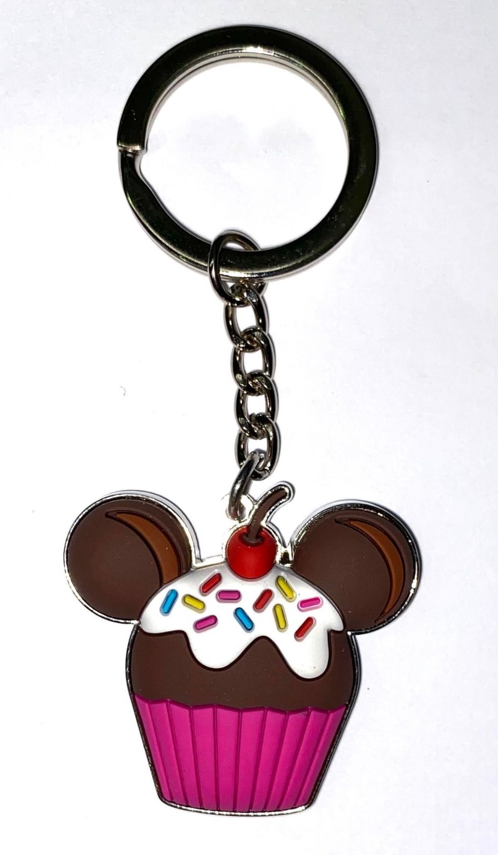 DISNEY PARKS MICKEY CUPCAKE KEYCHAIN – PINK