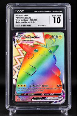 PIKACHU VMAX Vivid Voltage Rainbow Rare Holo #188 CGC 10 Pokemon