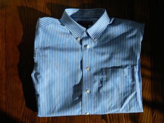 Brooks Brothers Men’s Blue & White Striped Non-Iron Cotton Dress Shirt 18