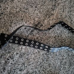 🔥 Black Double Grommet Belt – Unisex Punk/Skater Style 🔥