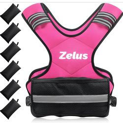 ZELUS Weighted Vest for Men and Women 11-20lb Vest with 6 Ironsand Weights, Pink