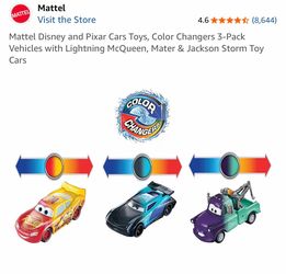 Pixar Cars Diecast color changers 3 pack
