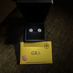 Moissanite Diamond Round Pave Earrings 6.5mm