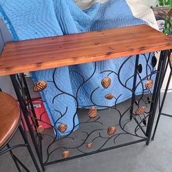 Iron And Wood Bar / Table