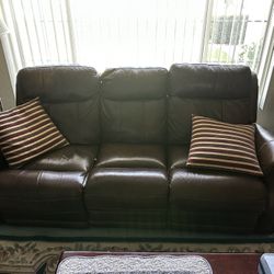 3-seat Leather Couch Recliner