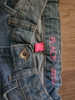 Girls jean shorts - floral embroidery