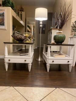Pair of Shabby Chic Vintage End Tables