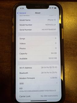 iPhone 12 64GB unlocked midnight blue