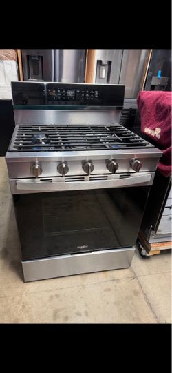 Stove gas range Whirlpool 5 burner convection oven 30”