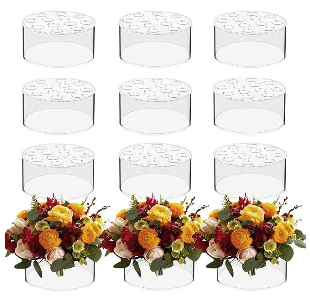 12 Pcs Acrylic Flower Vase Bulk