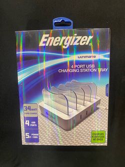 Energizer 4 Port USB Charging Station Tray
