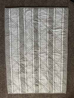 Pottery Barn Crib Quilt Grey And White Stripes