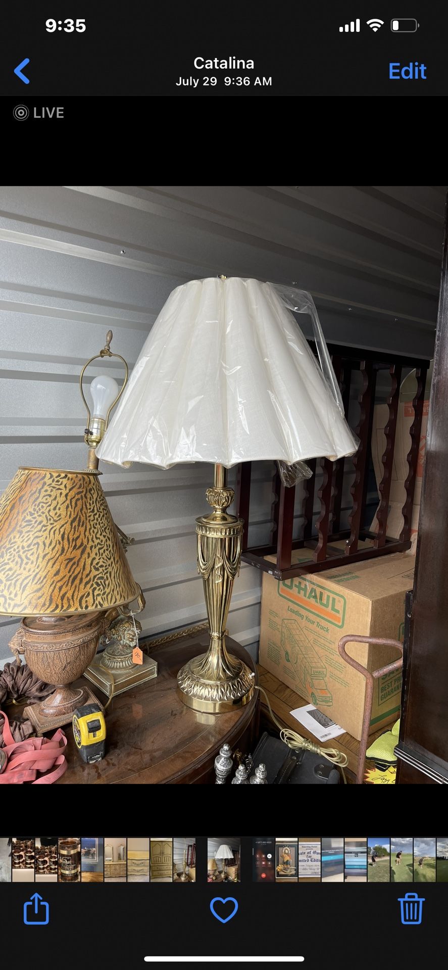 Beautiful Heavy Brass Lamp Vintage