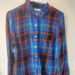 Old Navy Blue Plaid Button Down