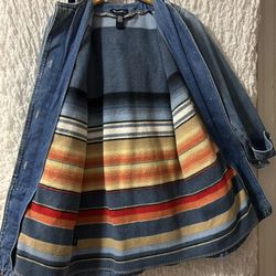 Denim & Co.: Shabby Chic Denim Coat, Removable Lining, Pockets, Size: Small 