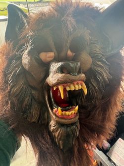 Werewolf Halloween Costume Mask with Fur