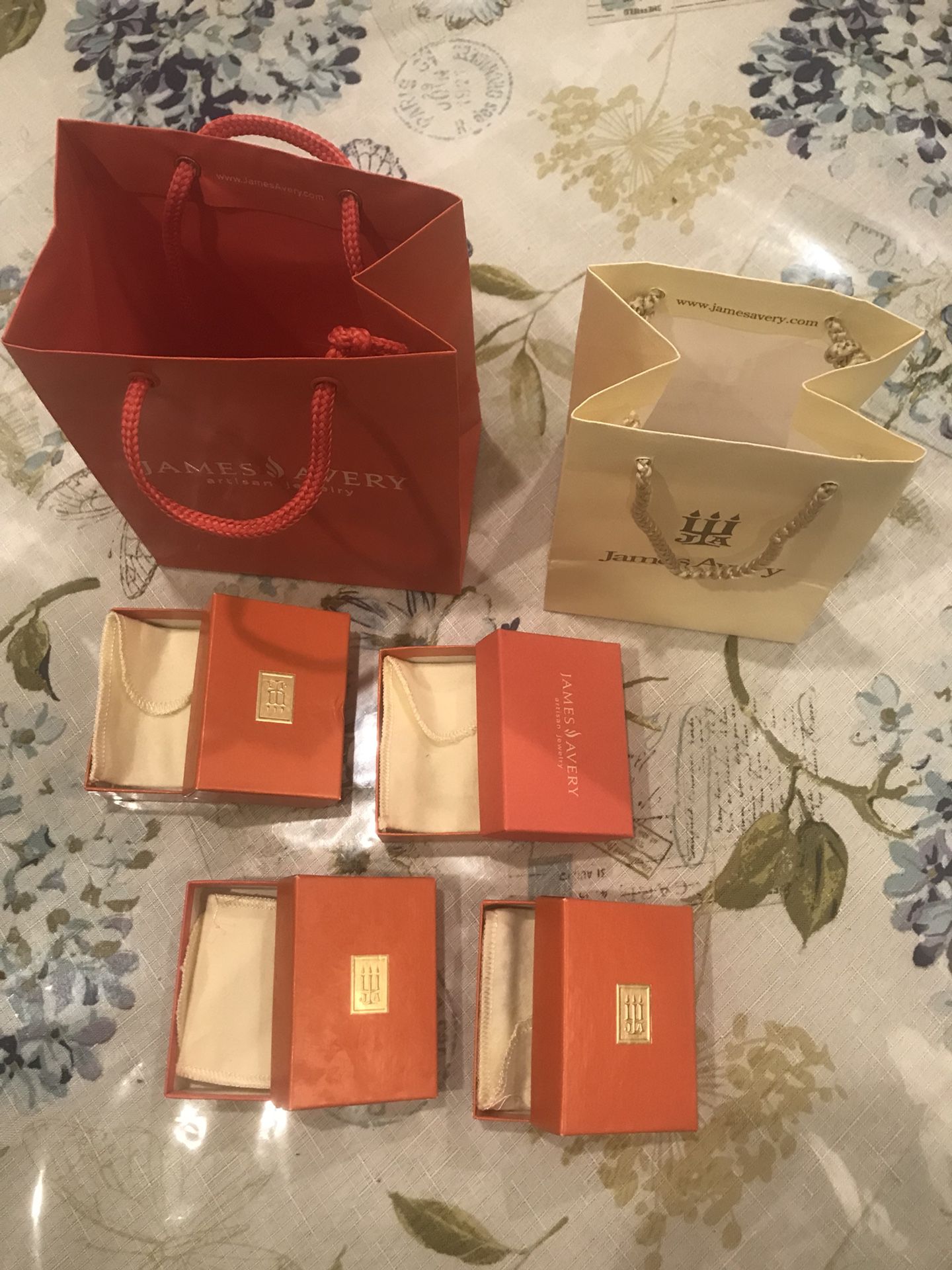 James Avery gift bags and boxes