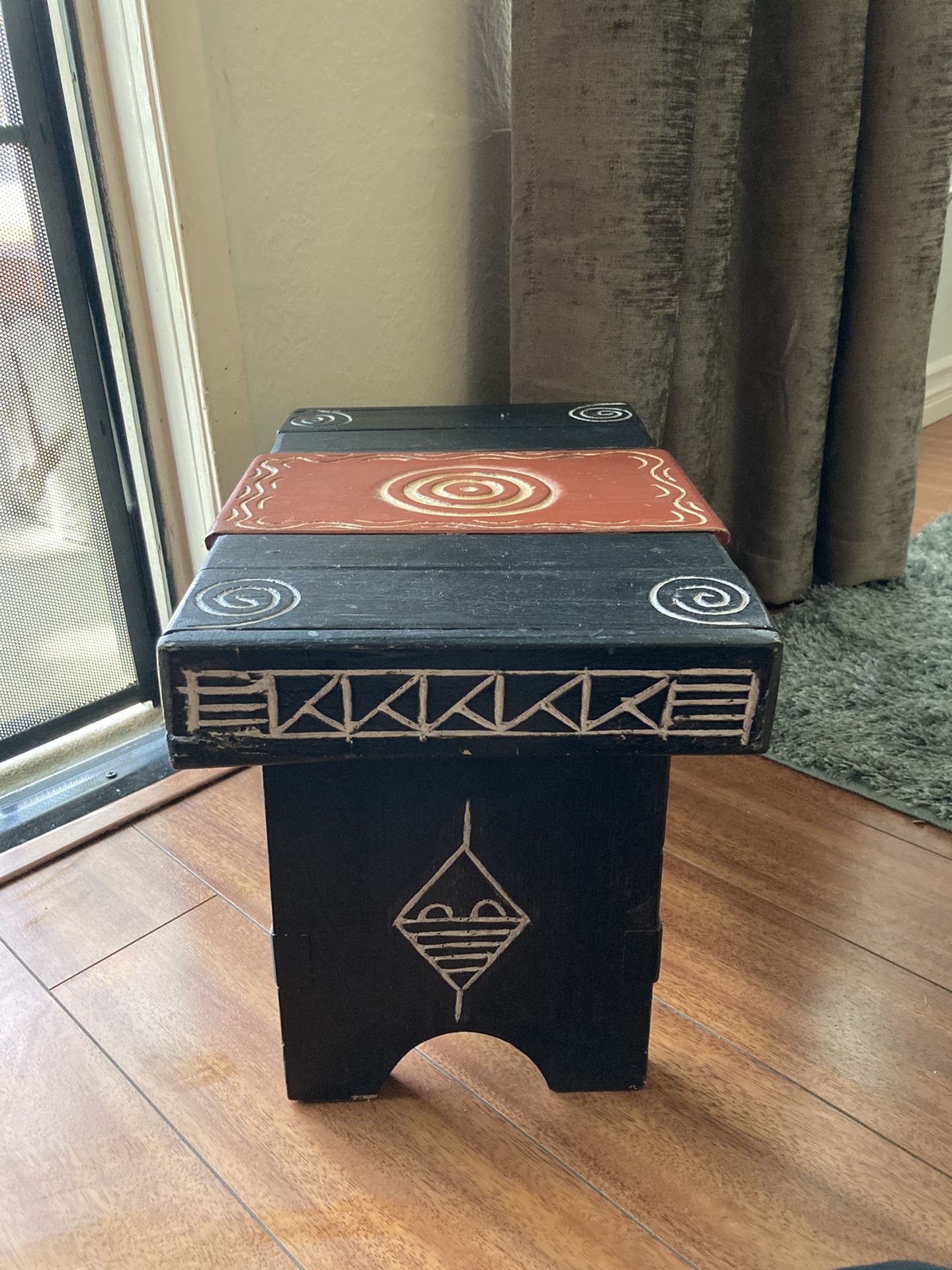 Wooden Handmade carved Step stool