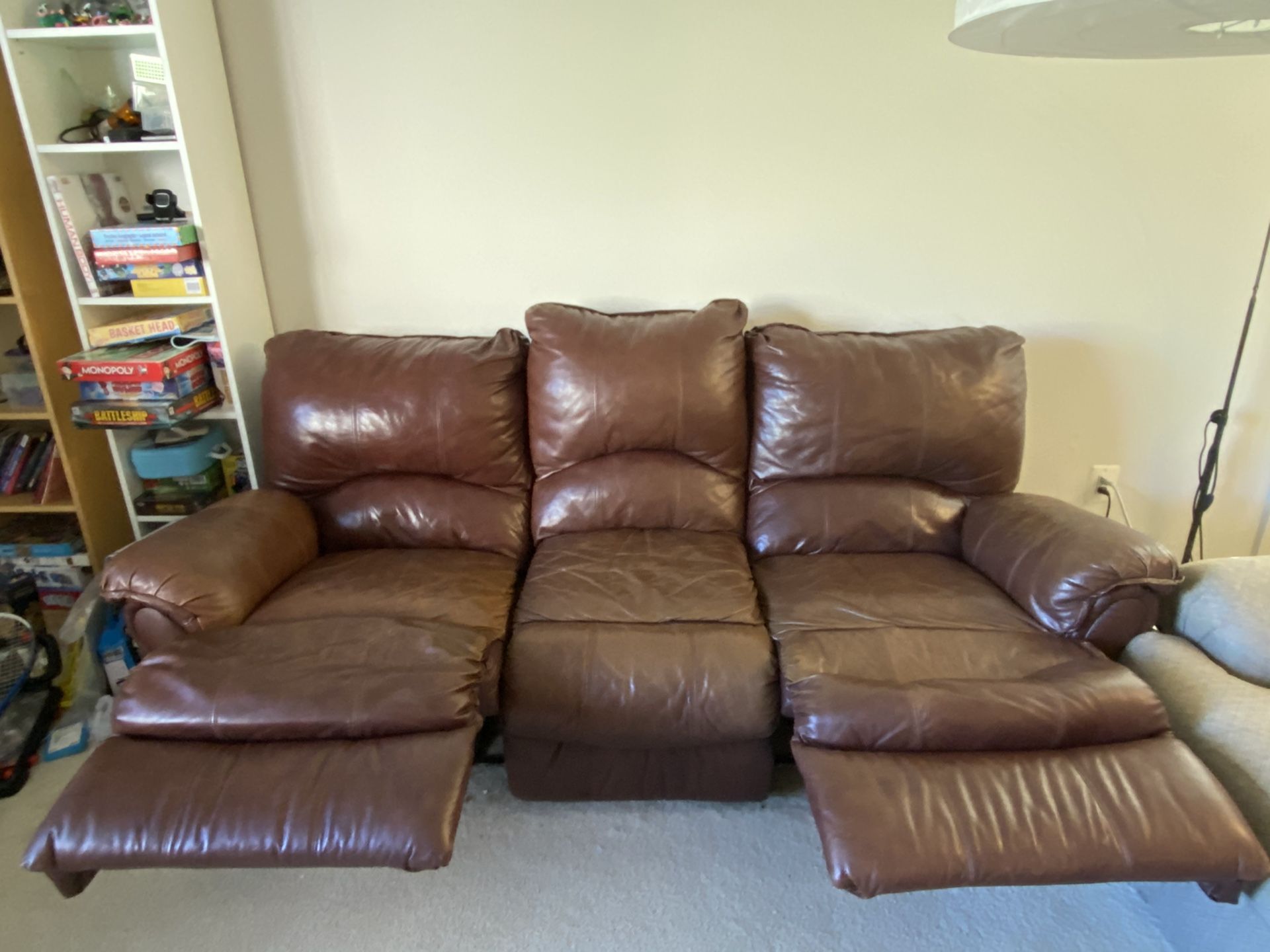 Free - Perfect Man Cave 3 seat brown sofa recliners