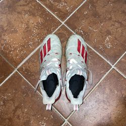 Adidas Adizero Young King Reign Floral White/Red Size 10 Football Cleats