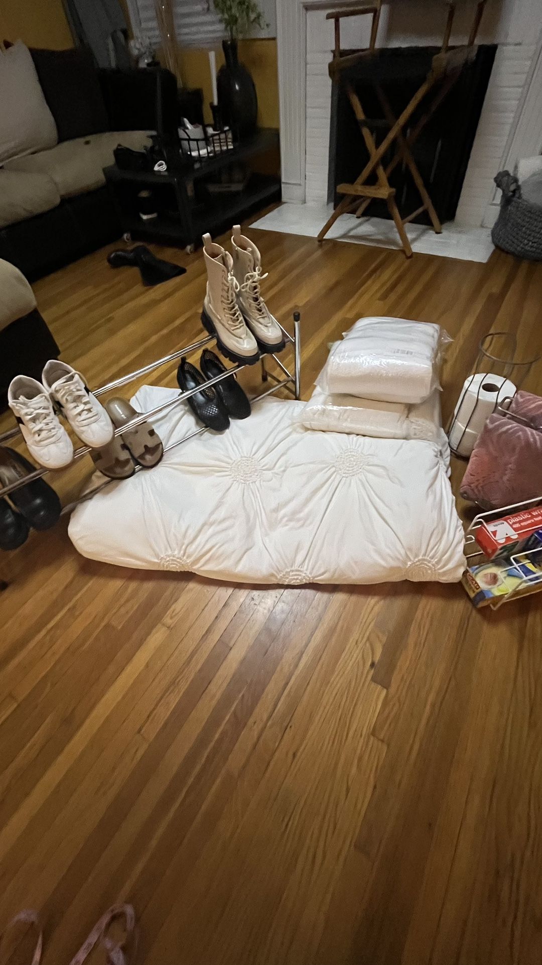 New Apartment Starter Kit: Shoe Rack, TP Holder, Towel Bar, Kitchen Rack Organizer & Bath Towels